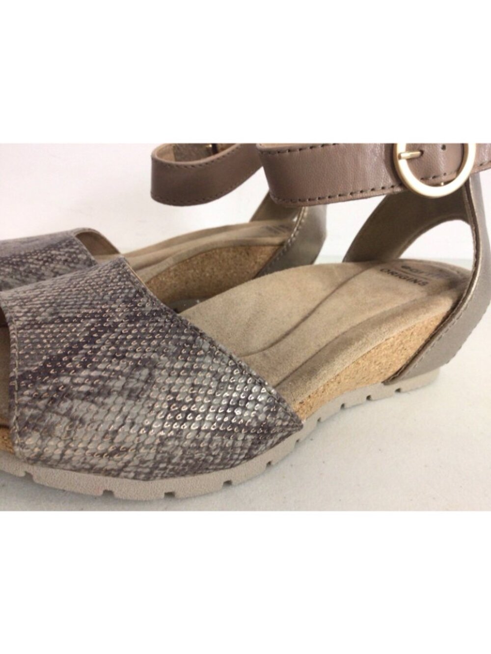 Earth Origins Cadence Carolina Leather Wedge Heels Sandals Womens 6 - Picture 3 of 7